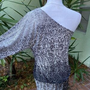 Black and White One Shoulder Dress